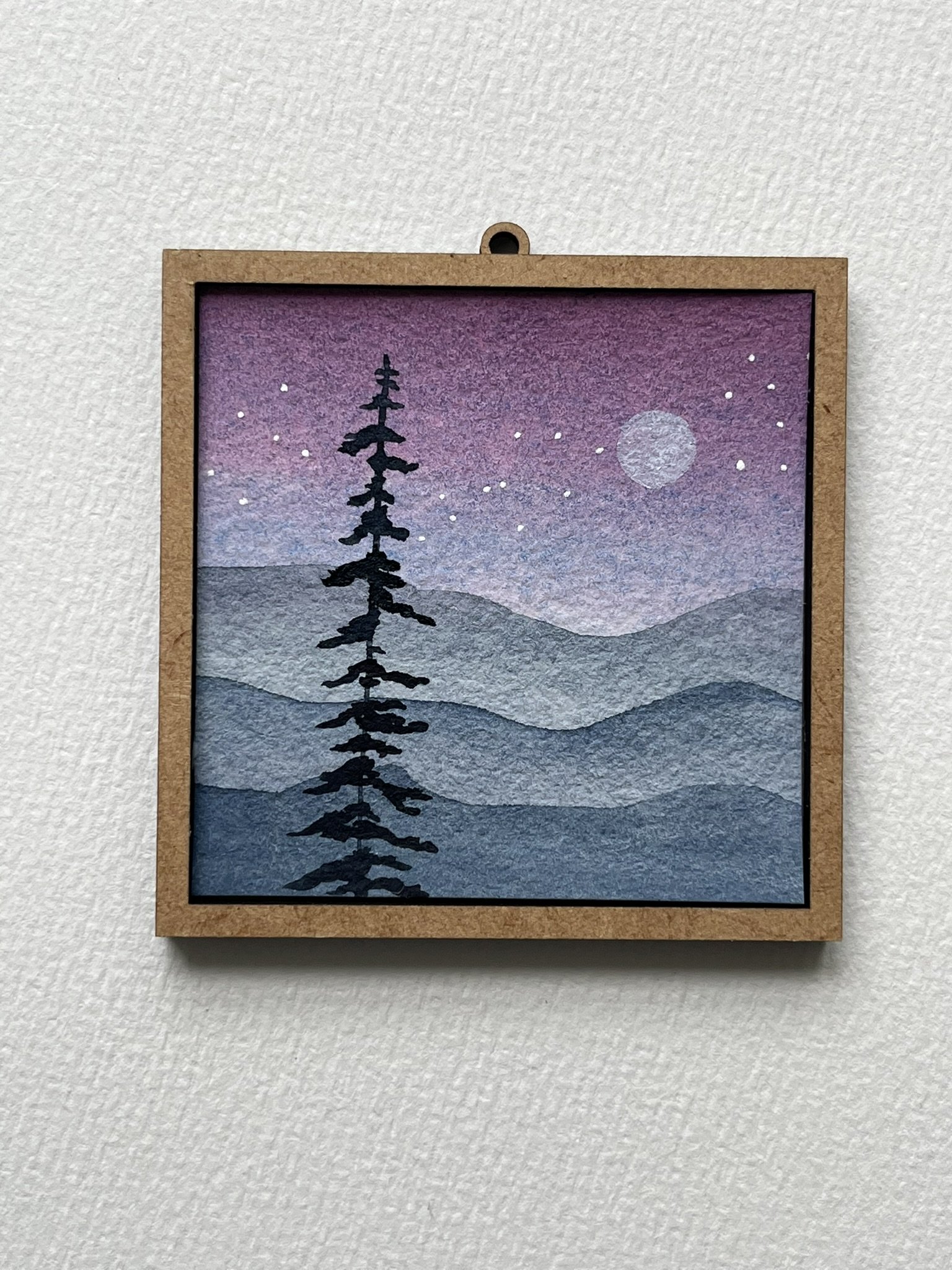 Mini Mountain Watercolor Painting - Blue Ridge Landscape