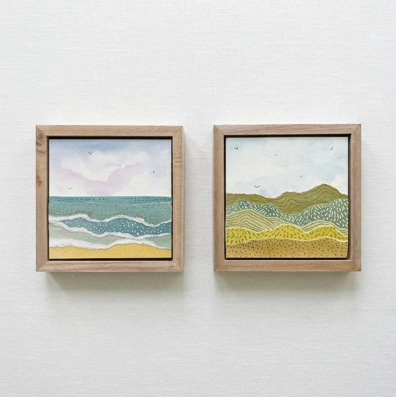 Handcrafted Miniature Landscapes – 5x5 Wood Shadow Box Art