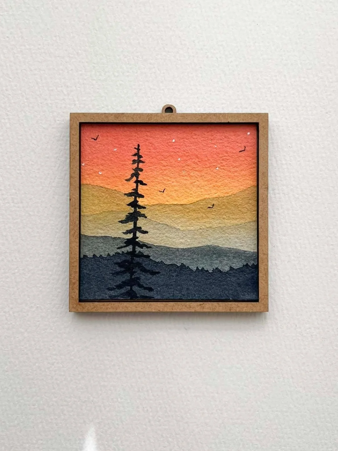 Mini Mountain Watercolor Painting - Blue Ridge Landscape