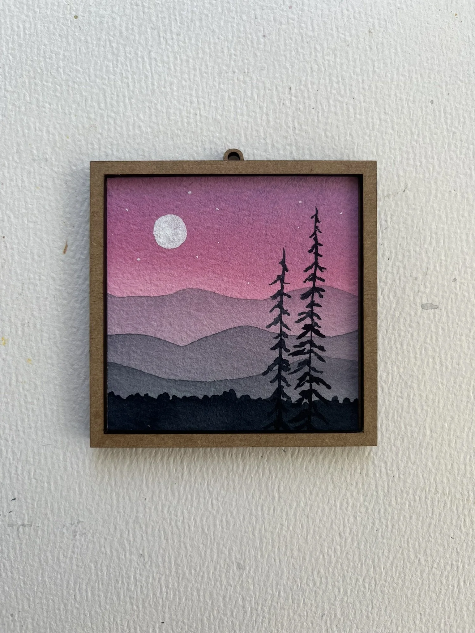 Mini Mountain Watercolor Painting - Blue Ridge Landscape