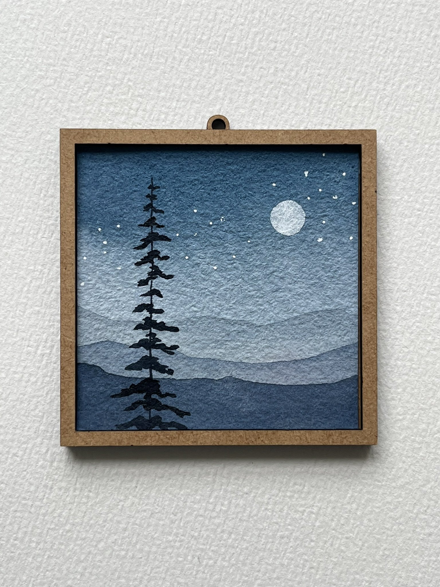 Mini Mountain Watercolor Painting - Blue Ridge Landscape