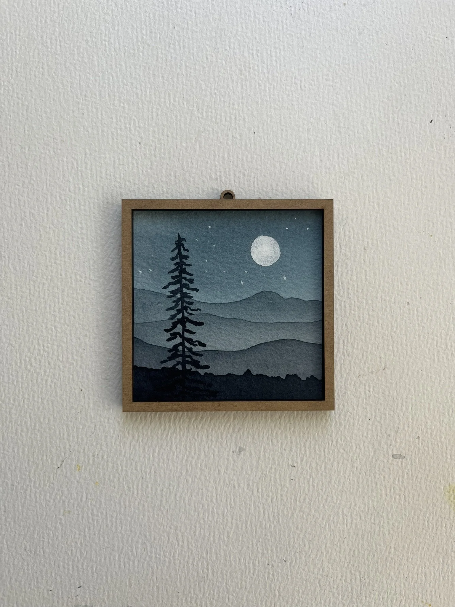Mini Mountain Watercolor Painting - Blue Ridge Landscape