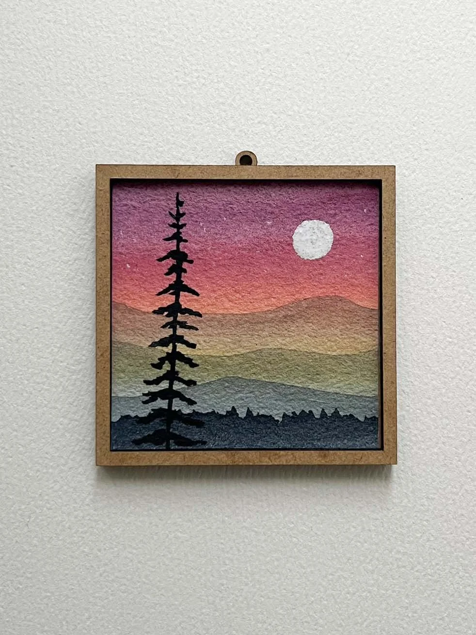 Mini Mountain Watercolor Painting - Blue Ridge Landscape