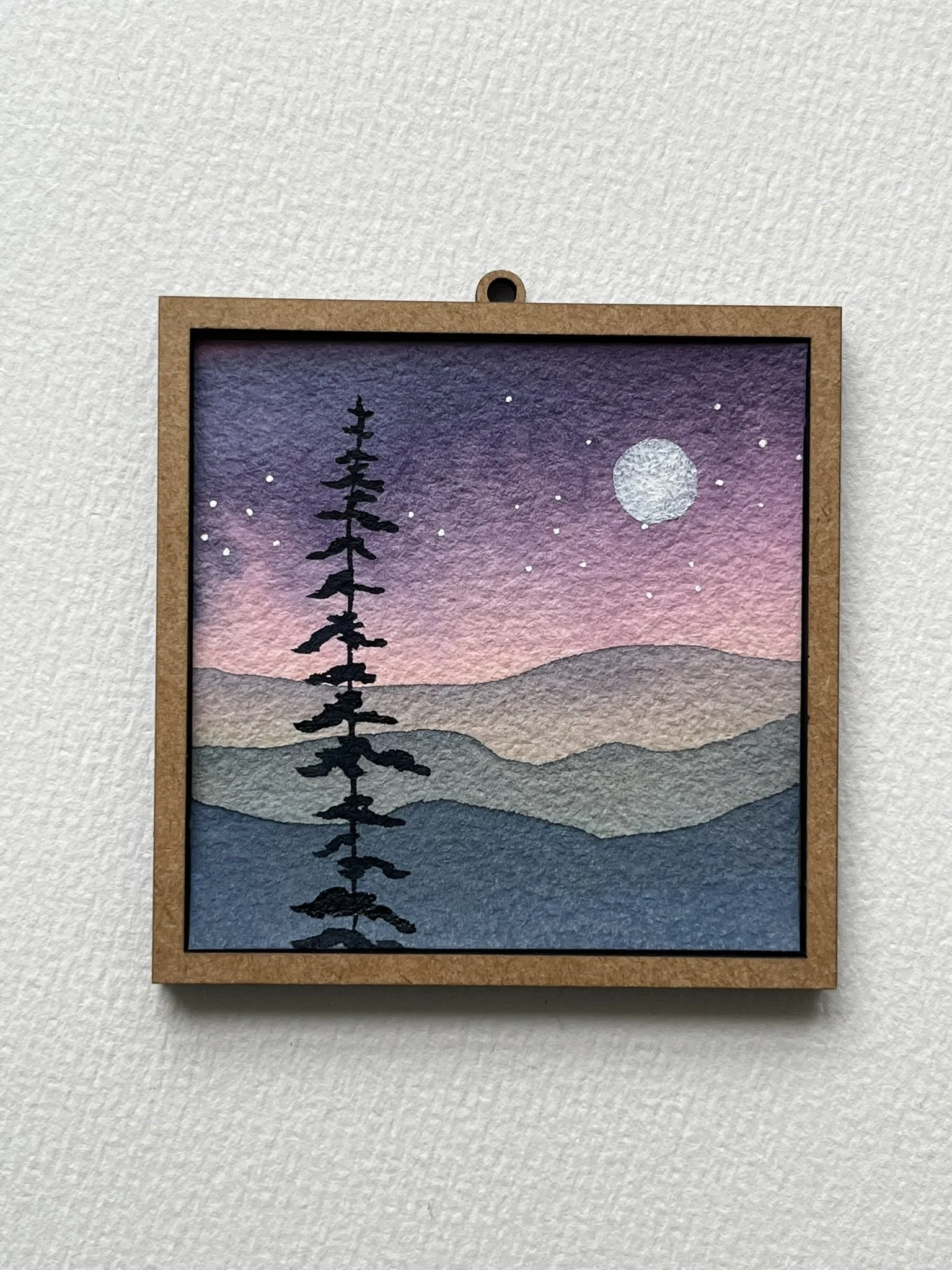 Mini Mountain Watercolor Painting - Blue Ridge Landscape