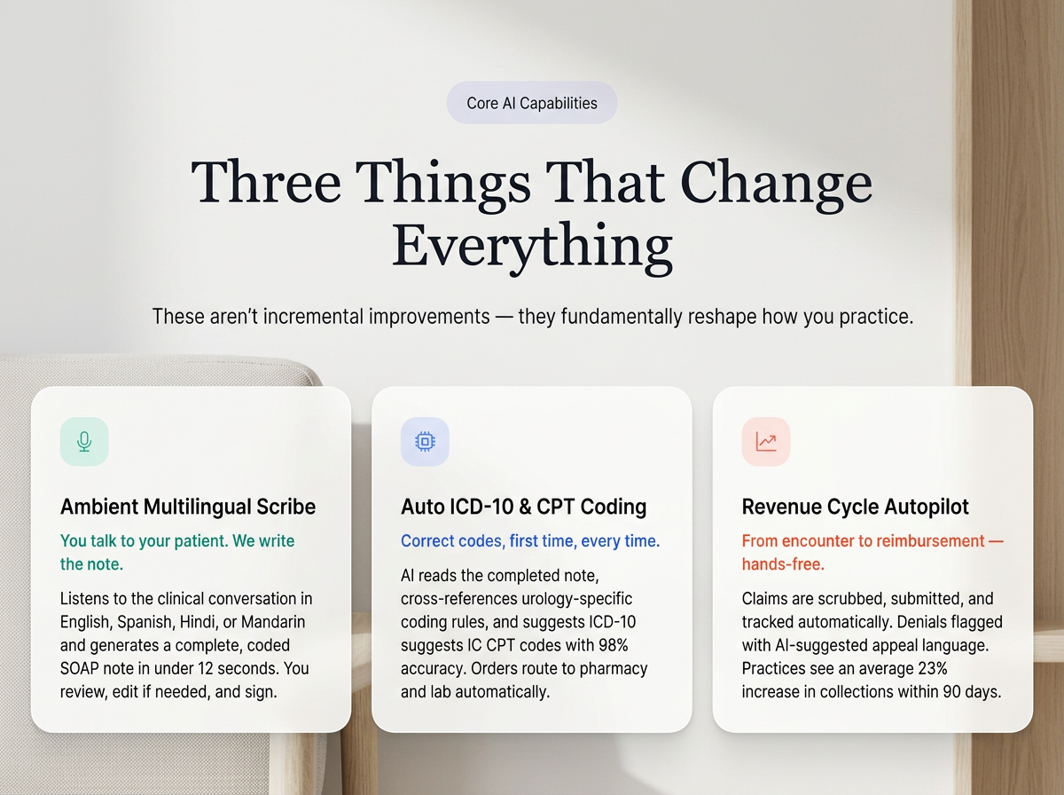 Hefficent.           Our AI-native EHR built exclusively for less paperwork & more patient care.
