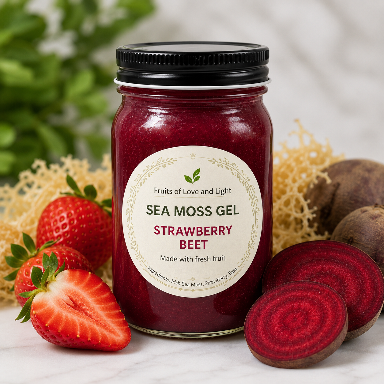 Strawberry Beet Sea Moss Gel