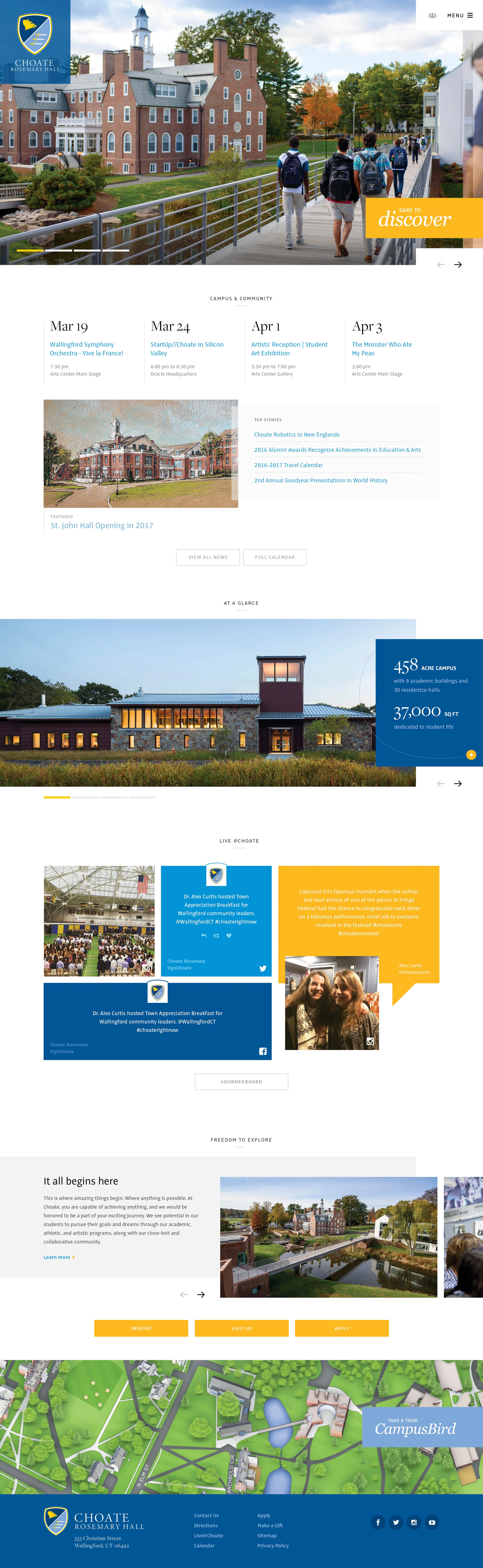 Responsive homepage design.