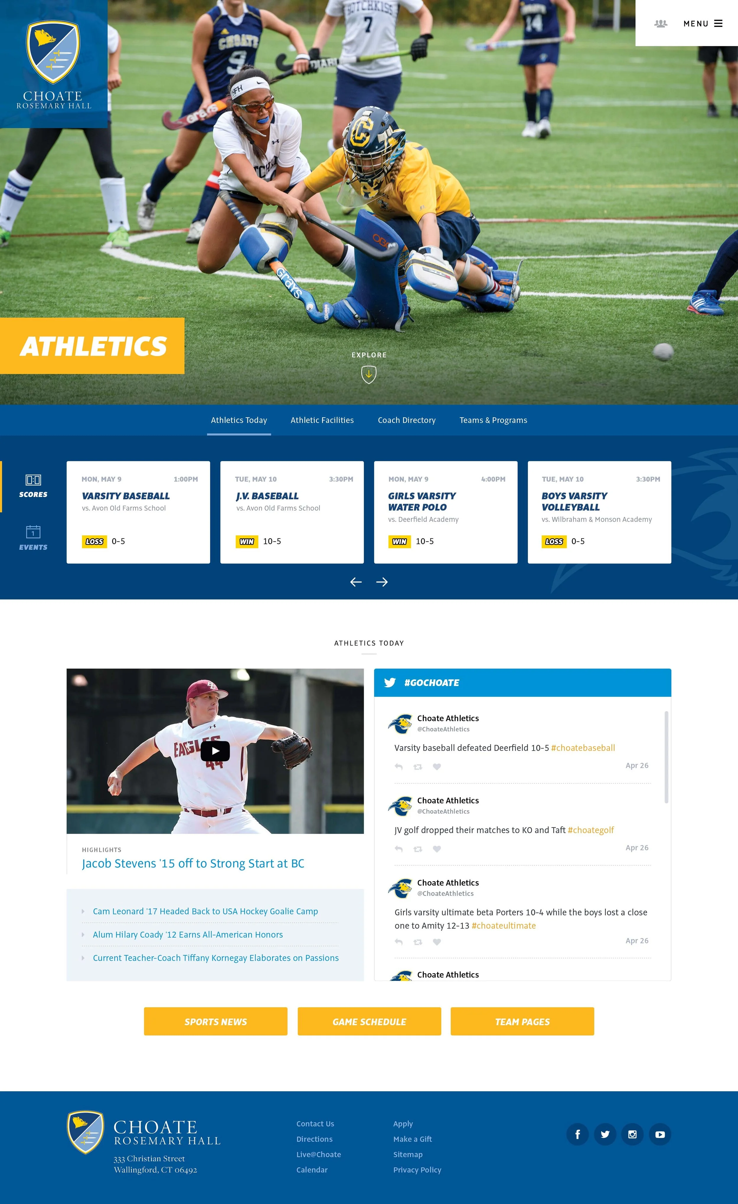 Custom landing page.