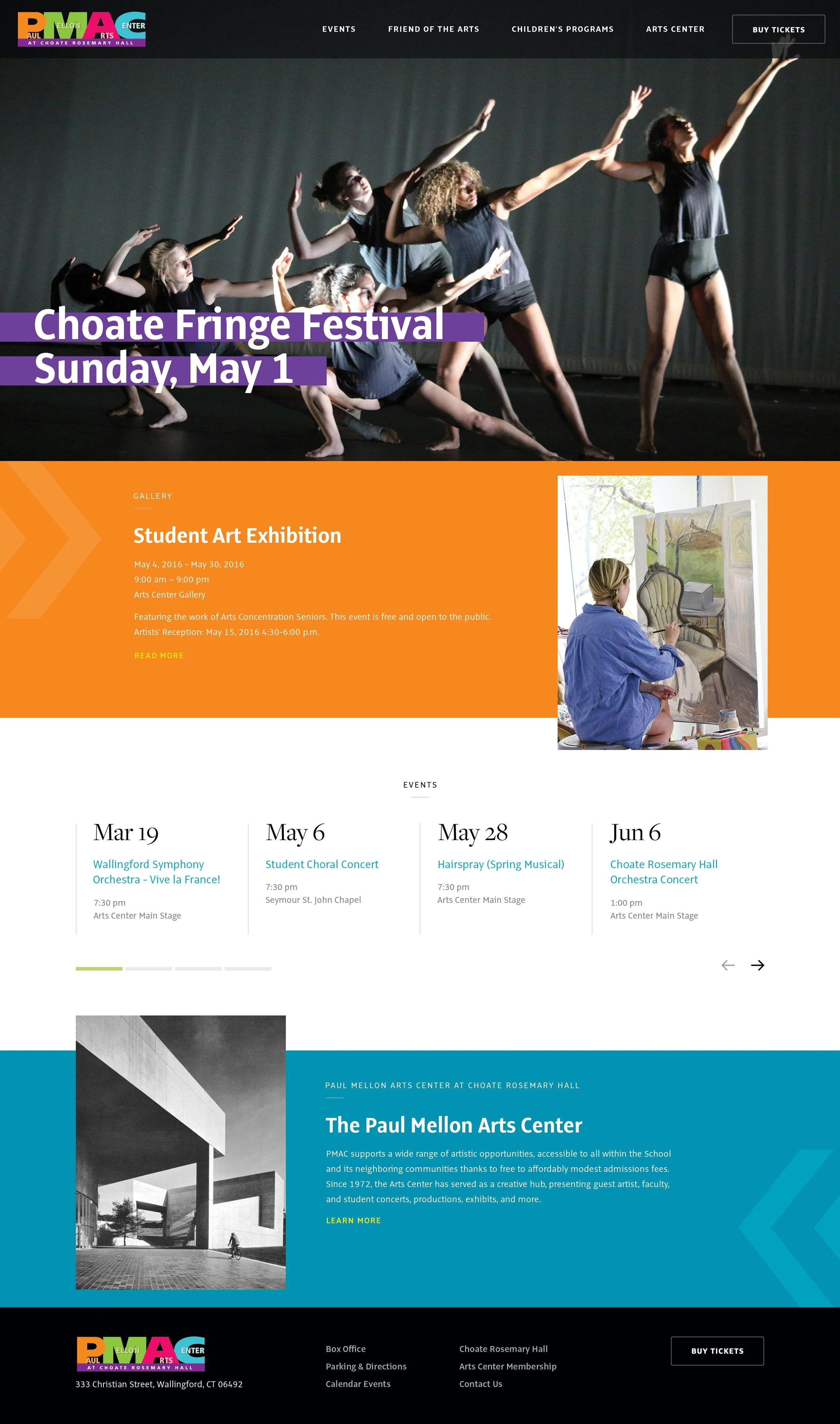 Microsite homepage design.