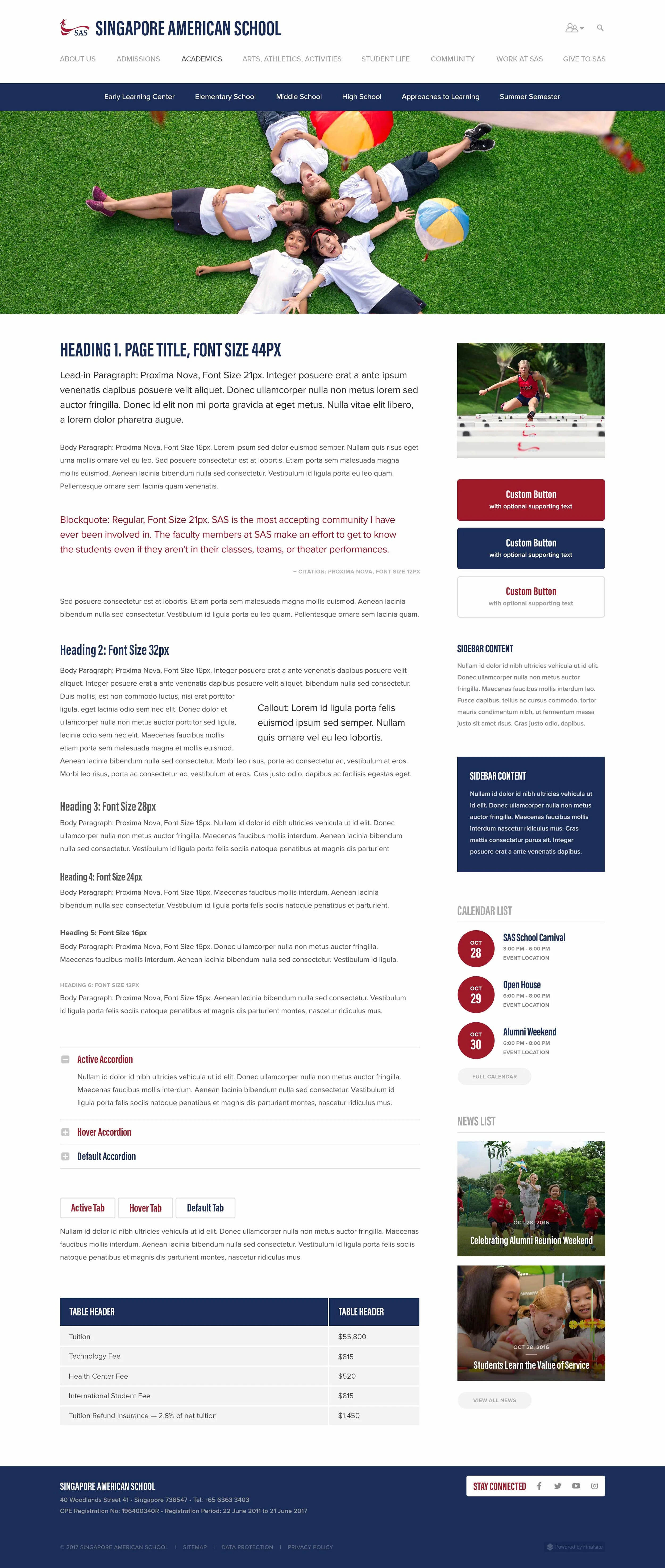 Website style guide.