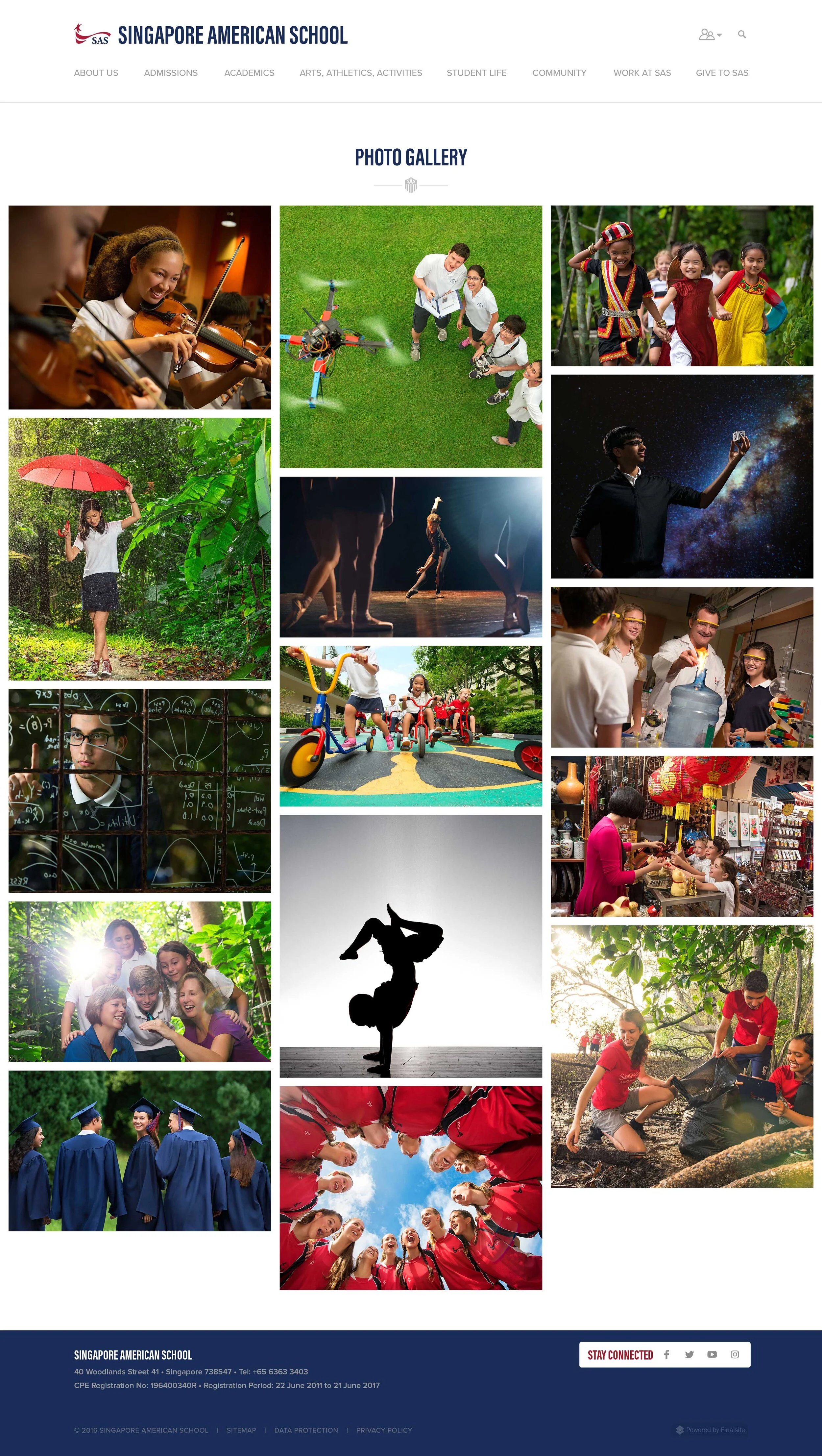 Photo gallery page design.