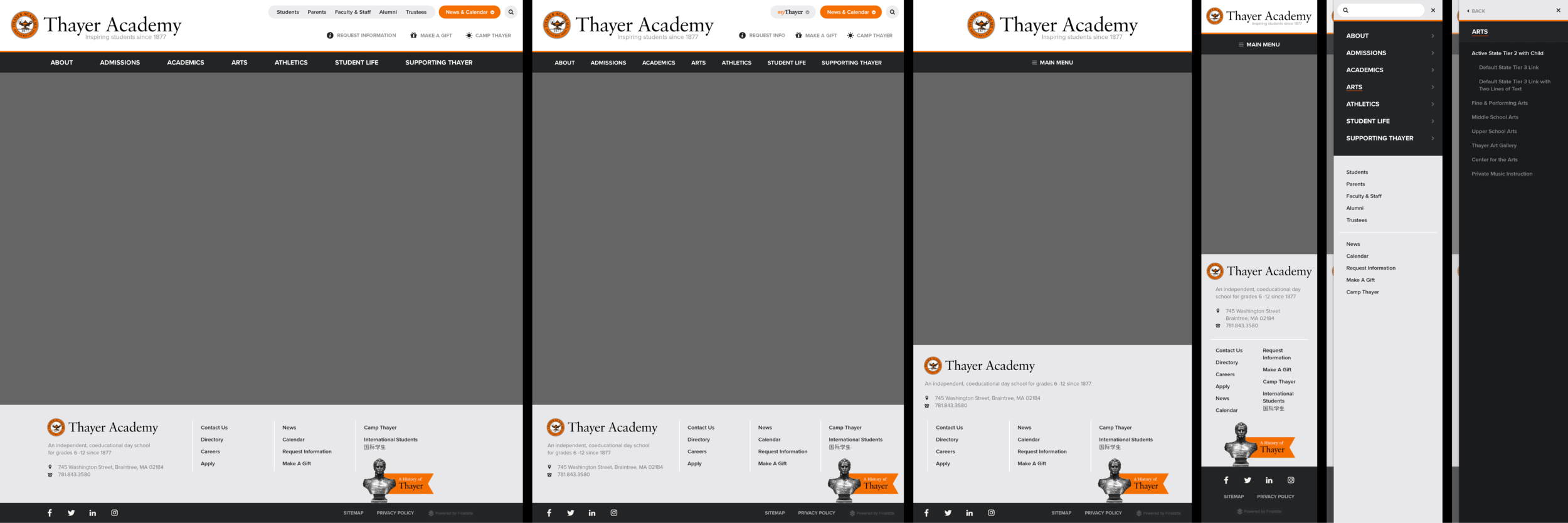 Sitewide header and footer layouts.