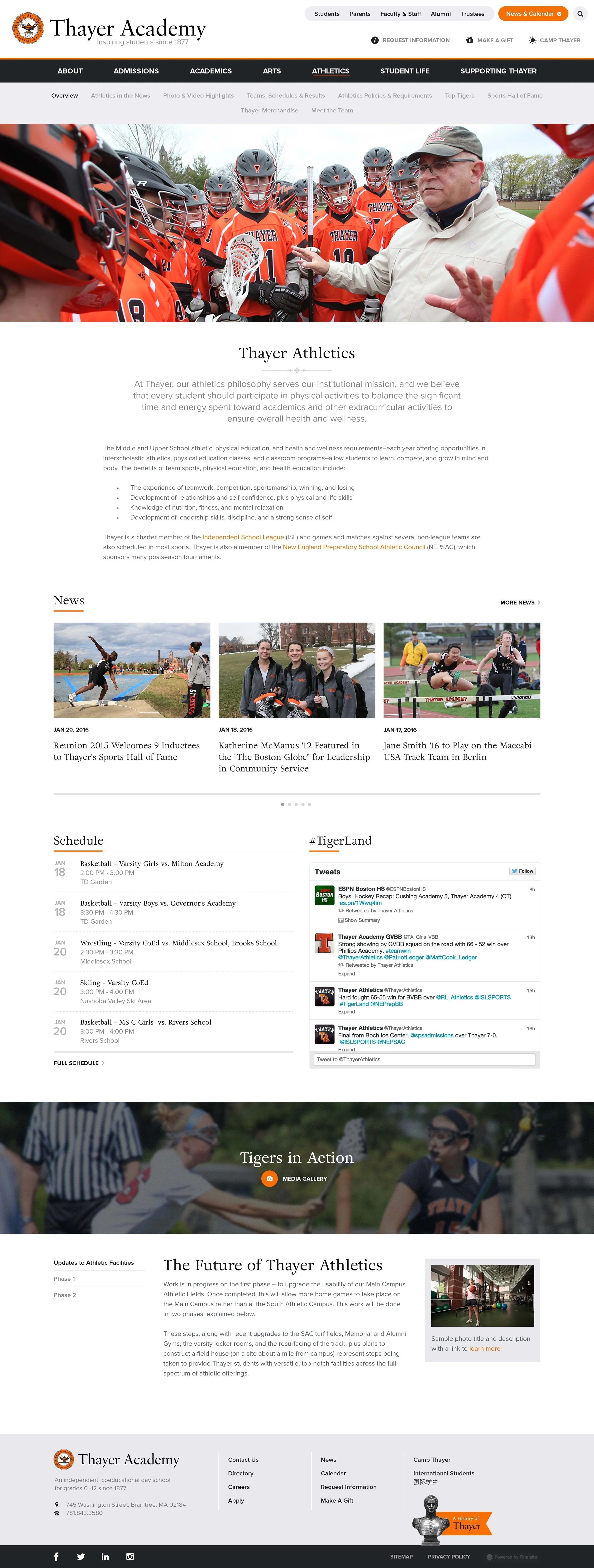 Landing page design.