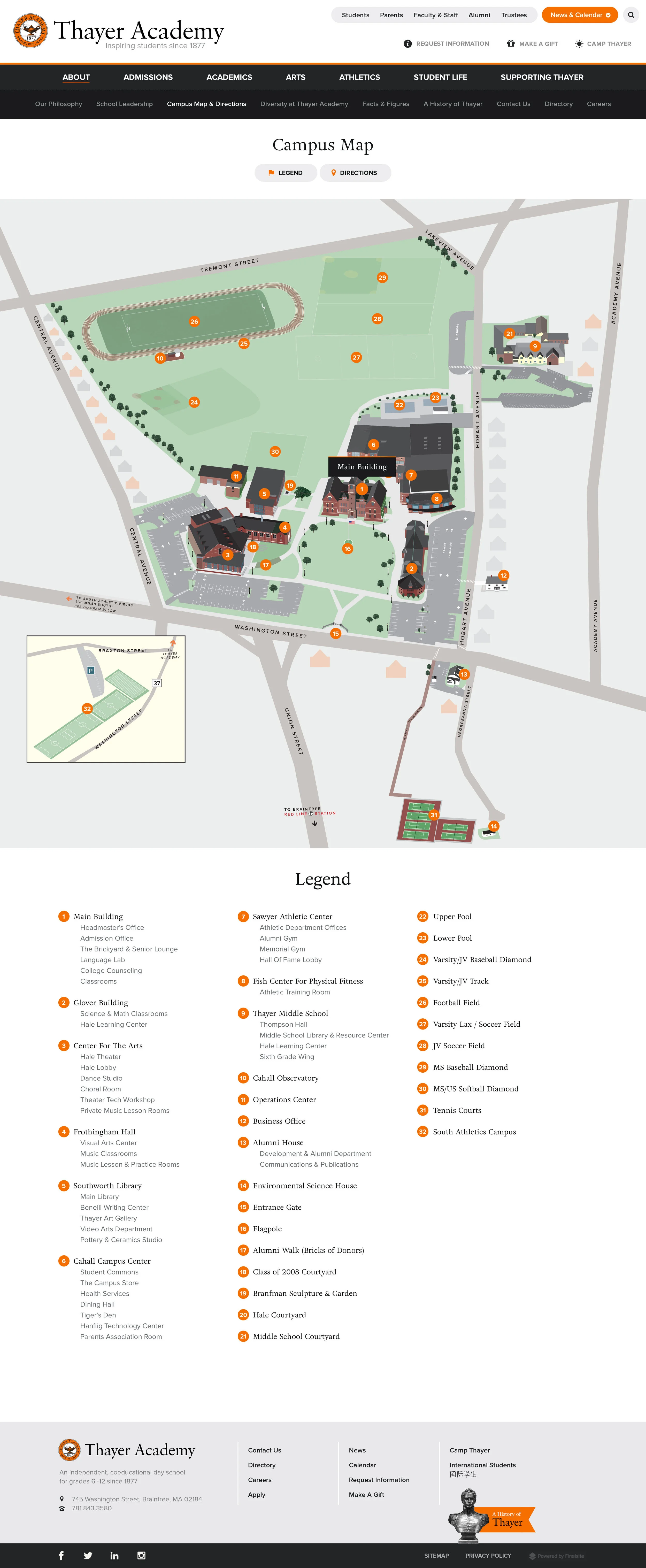 Interactive campus map.