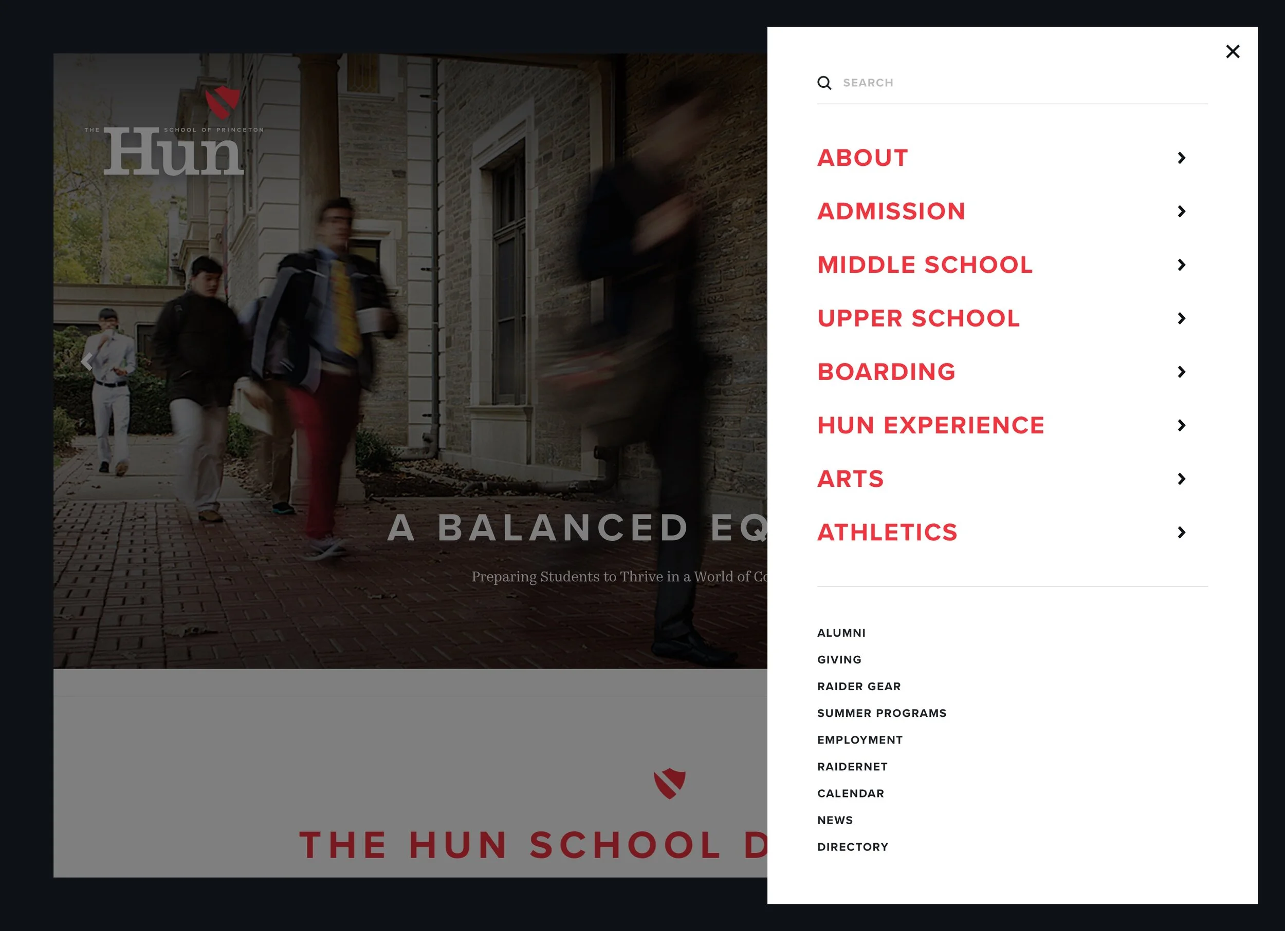 Off-canvas menu design.