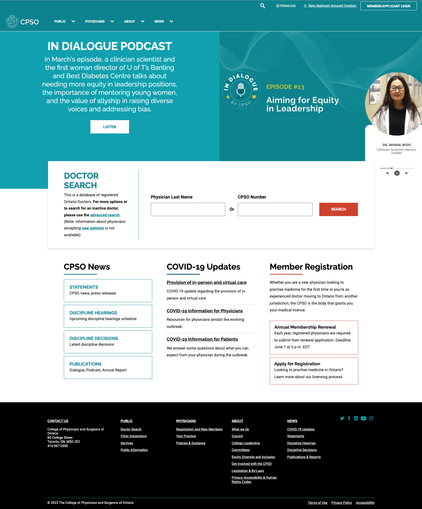 Website Archives. Initial state of the homepage desktop and mobile before redesign.