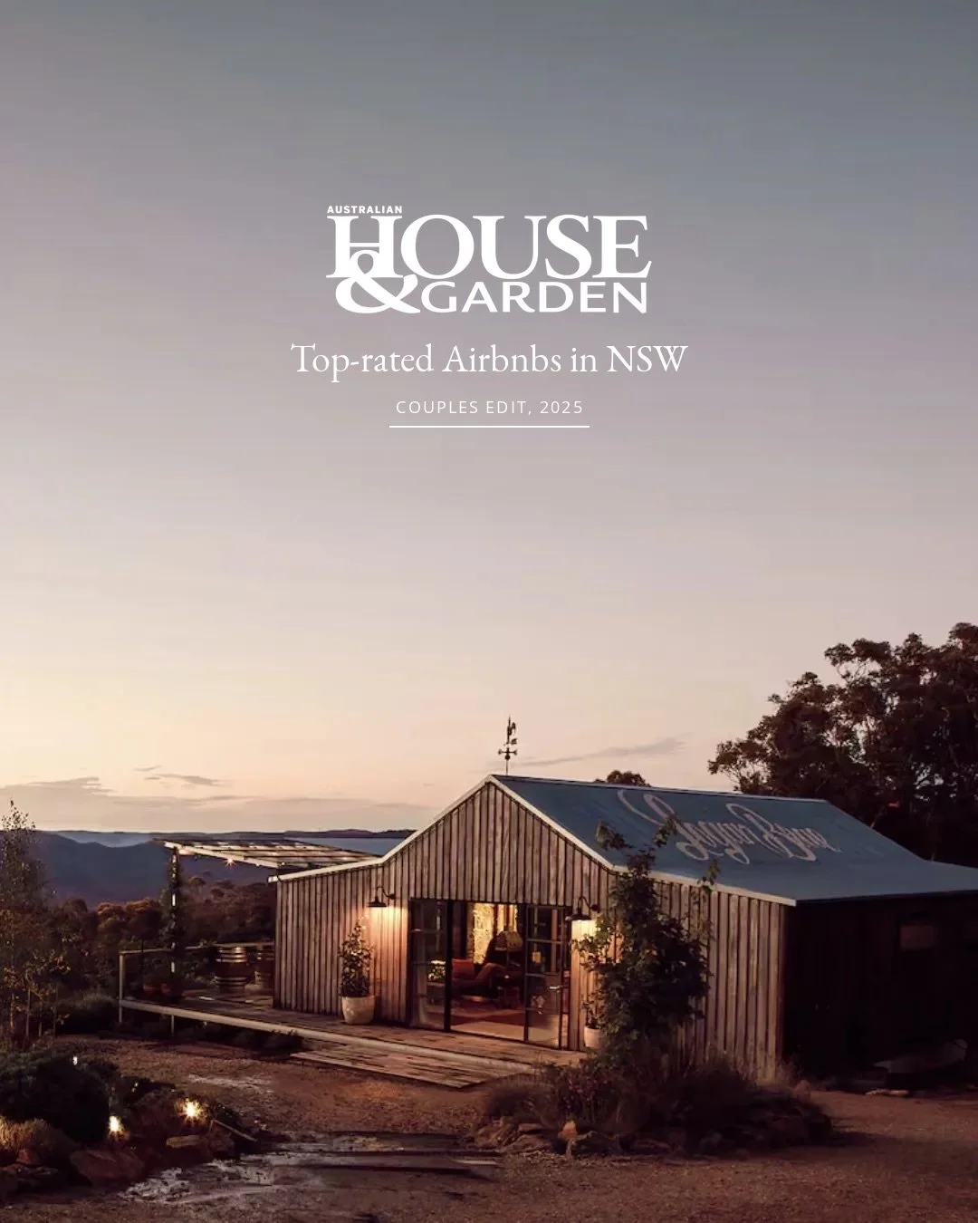 Featured in Australian House &amp; Garden, 2025.

The Machinery Shed, Blackheath. Sleeps 2.
A hidden gem in the Blue Mountains and the perfect quick weekend escape for two. A private retreat at Logan Brae Orchard, with an outdoor fire pit and a tree-