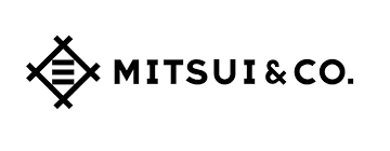 Black background with the Mitsui & Co logo in black.