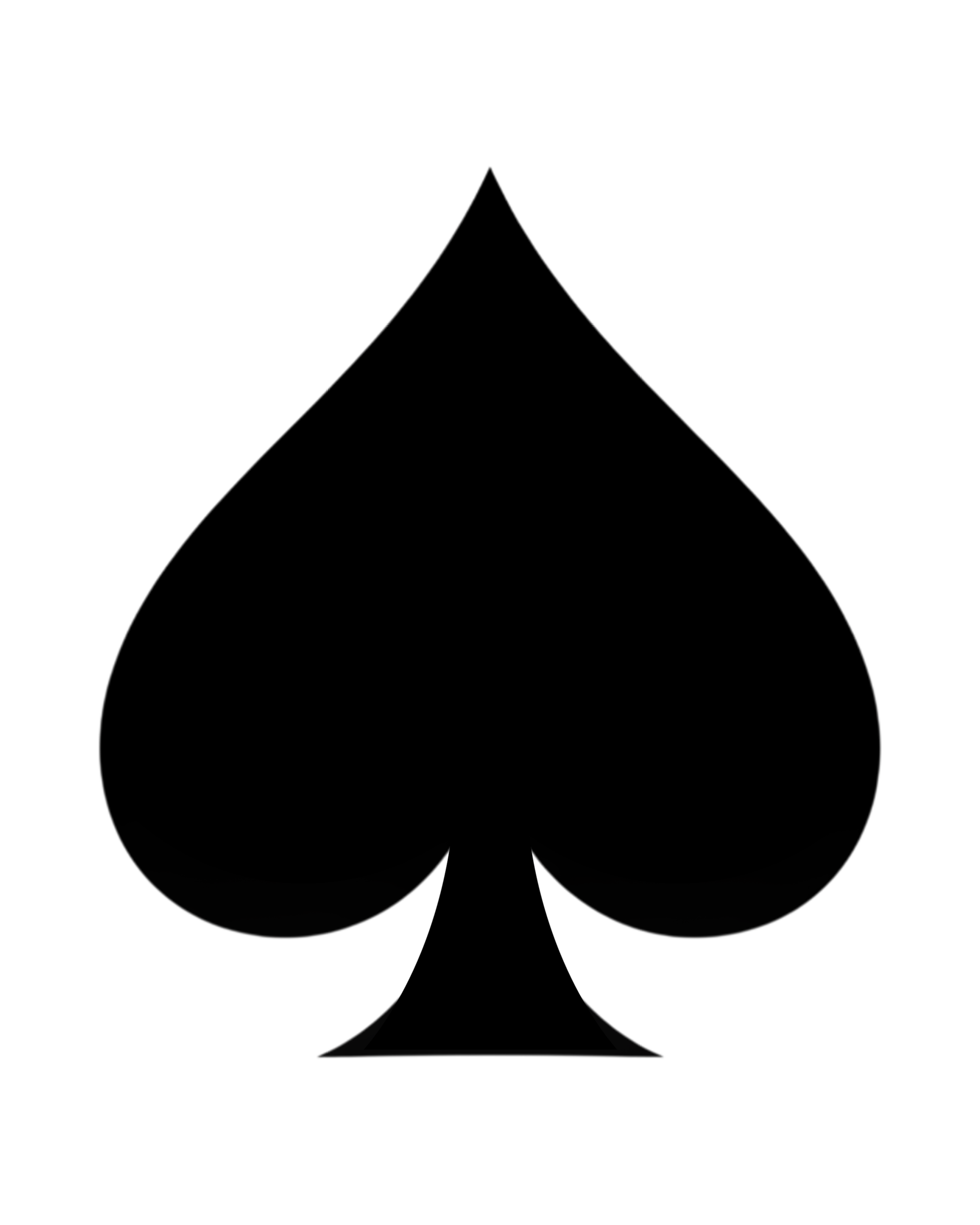 A large black spade symbol with a smaller black spade symbol inside it, on a white background.