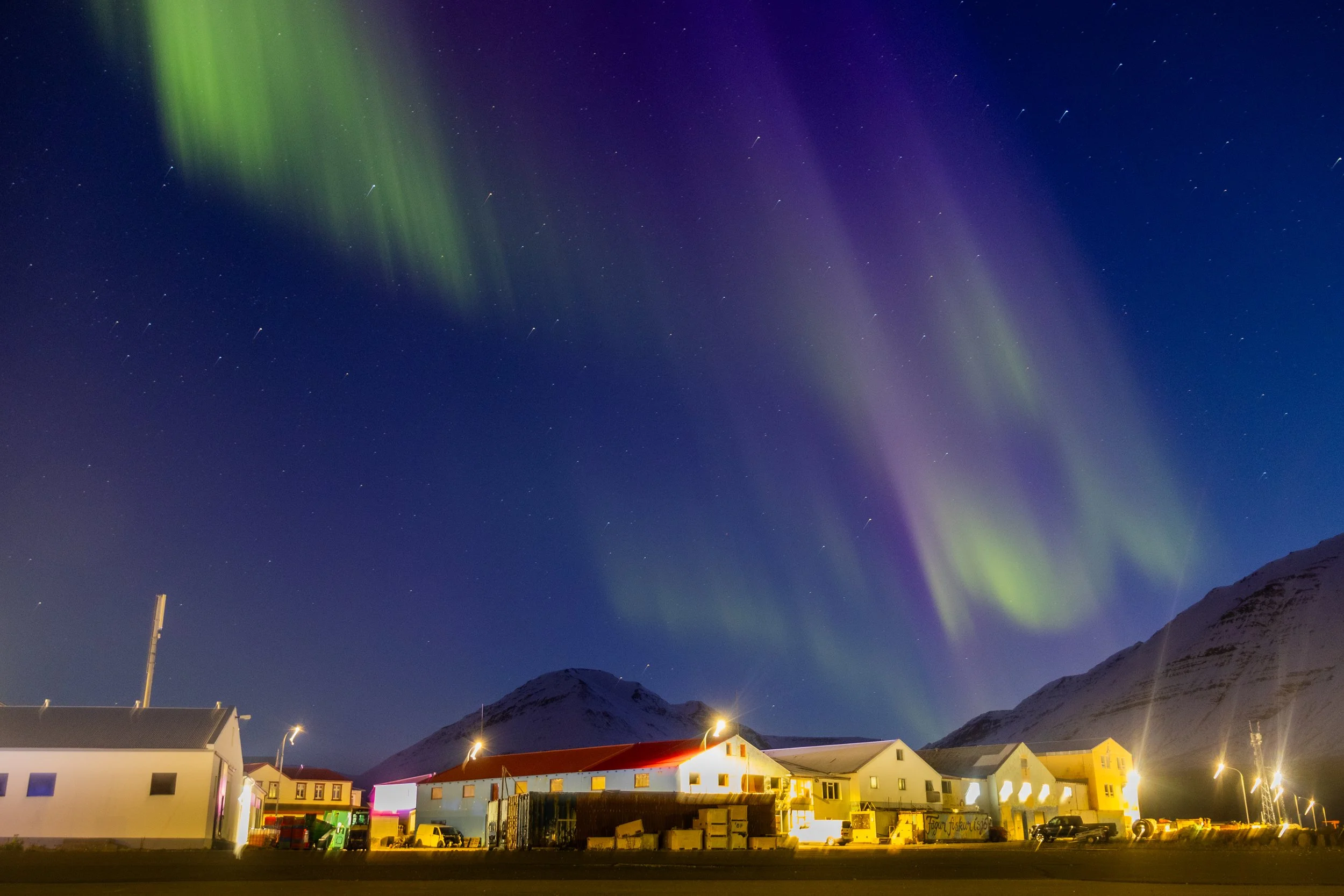 Days were spent surfing with a group of new friends, and evenings together under the Arctic skies.