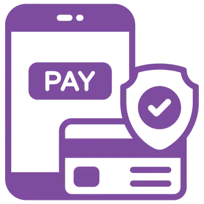 Smartphone screen showing a payment app with a checkmark symbol.