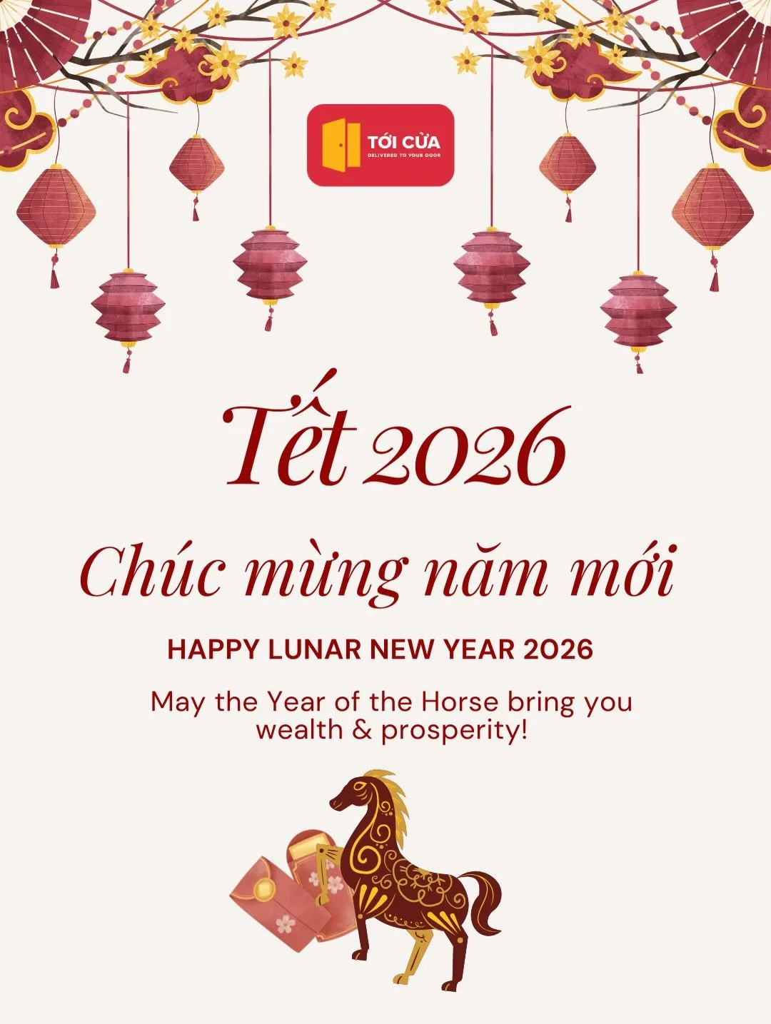 🧧✨ Ch&uacute;c Mừng Năm Mới!
Wishing you and your loved ones a year filled with wealth, prosperity, happiness, and good fortune 💛🎉

🏠 Tới Cửa - Shipped to Your Doorstep
🌐 Our website: www.toicua.com
✈️ SHIP 50 TIỂU BANG CỦA NỨỚC MỸ
📱DM ĐỂ COLLA