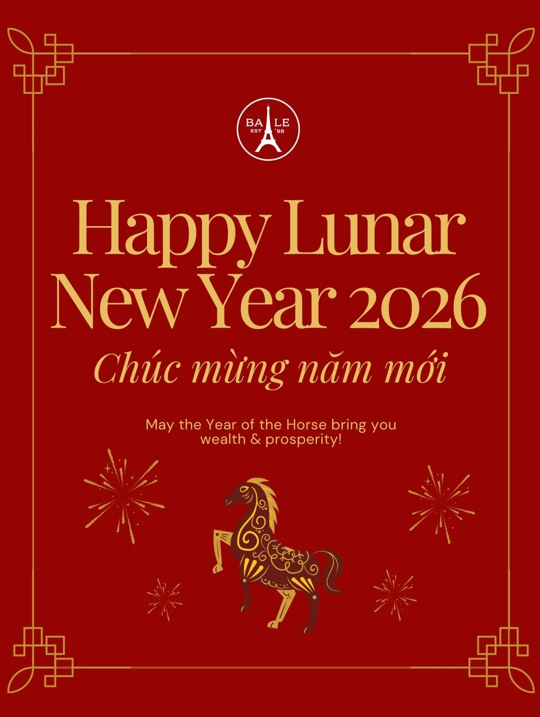 🧧✨ Happy Lunar New Year Weekend from our family to yours! ✨🧧

Wishing you a year filled with success, happiness, luck, prosperity, and great fortune 🍊🎉💛
.
.
.
#balebakeryphilly #lunarnewyear2026 #banhchung #banhtet #orderonline