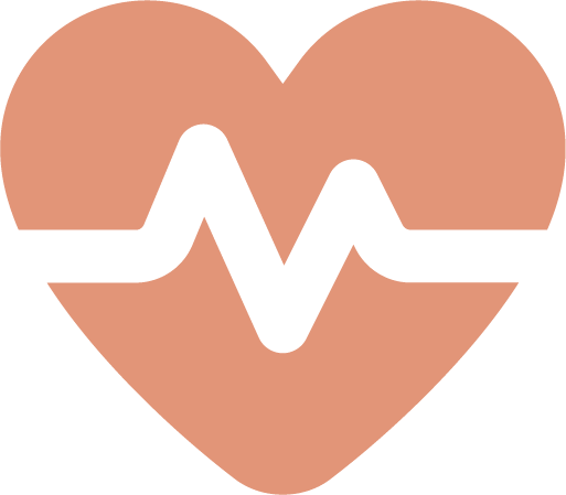 Illustration of a heart with an EKG line running through it.