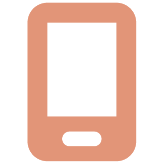 Simple illustration of a mobile phone with a black screen.