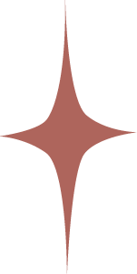 A stylized star-shaped graphic with a central vertical line, displayed in reddish-brown color.