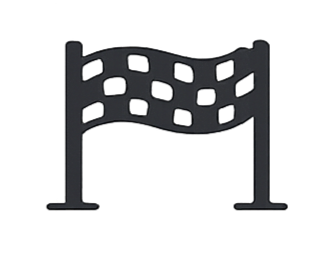 A digital illustration of a race finish line with a checkered flag design.