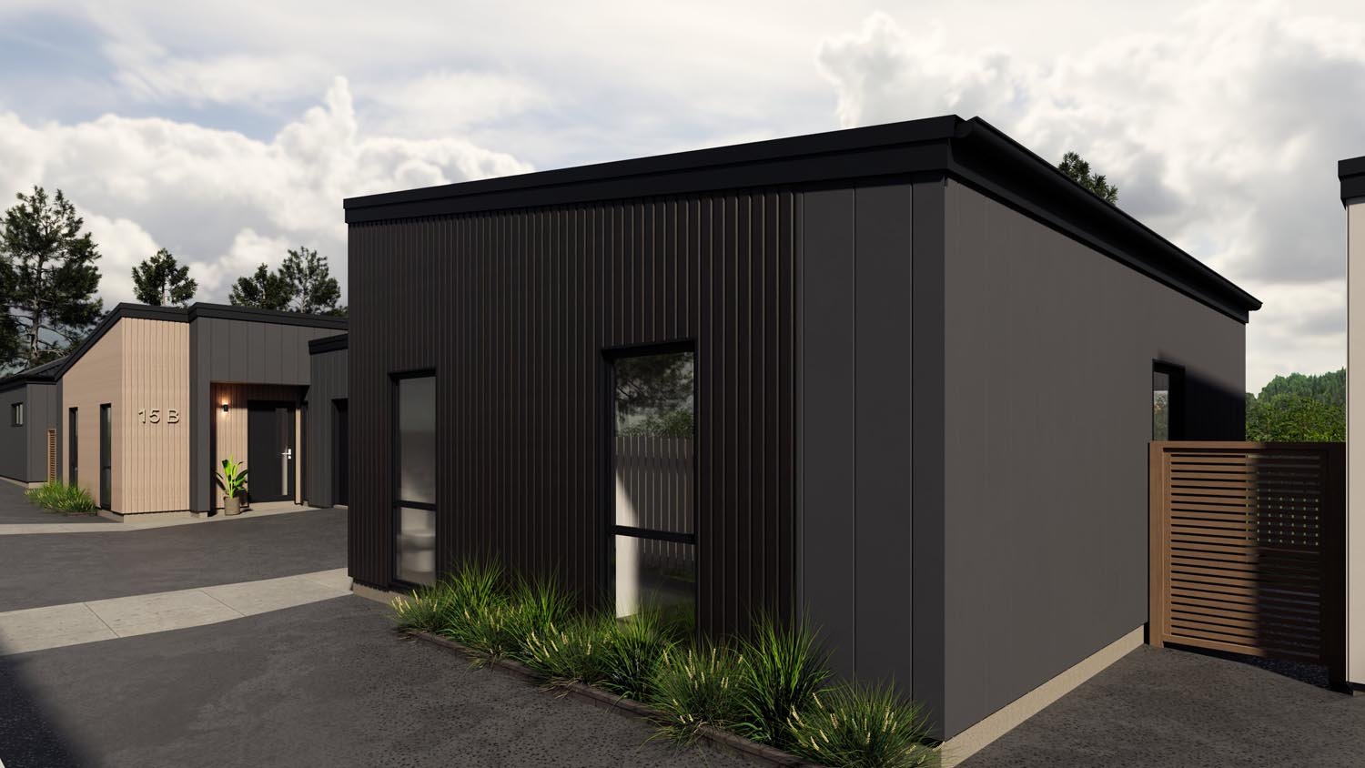 4 lot subdivision with single-storey dwellings and shared driveway layout designed for efficient residential development