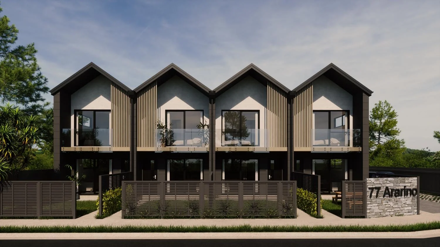 Modern 6 lot subdivision with contemporary townhouses, shared accessway and efficient site layout for medium-density housing