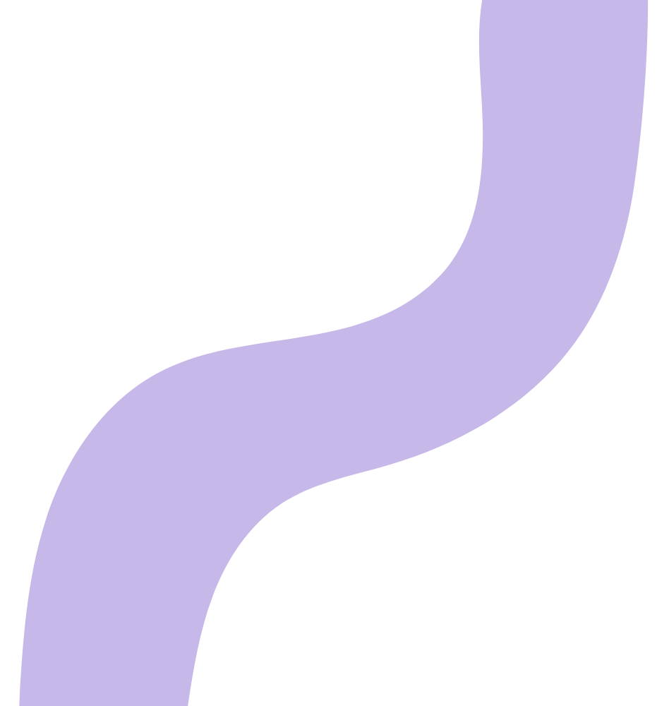 A light purple curved shape on a black background.