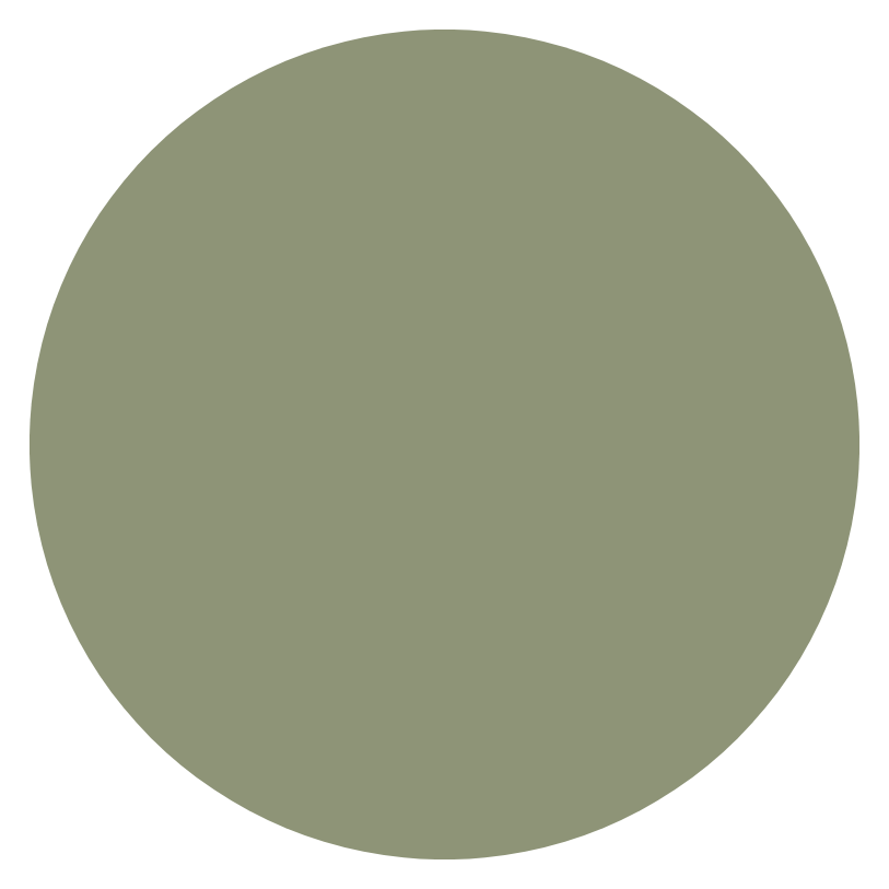 A large, solid green circle on a black background.
