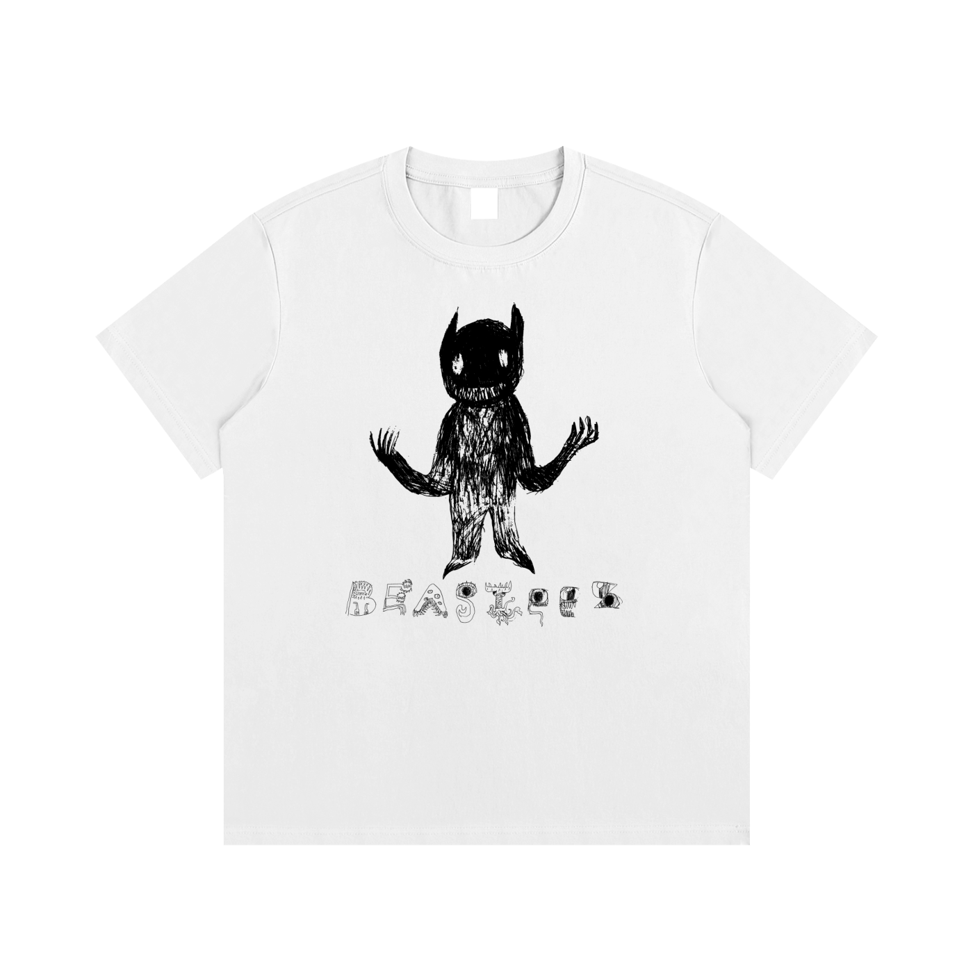 Black cat demon on front Essential Cotton T-Shirt