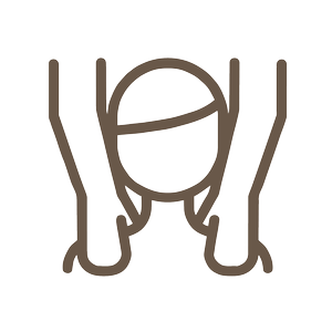 Simple line drawing of hands holding a sphere with an 'e' inside it.