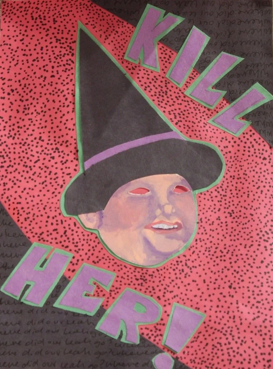 "17" made with watercolor, ball-point pen, sharpie, and construction paper.