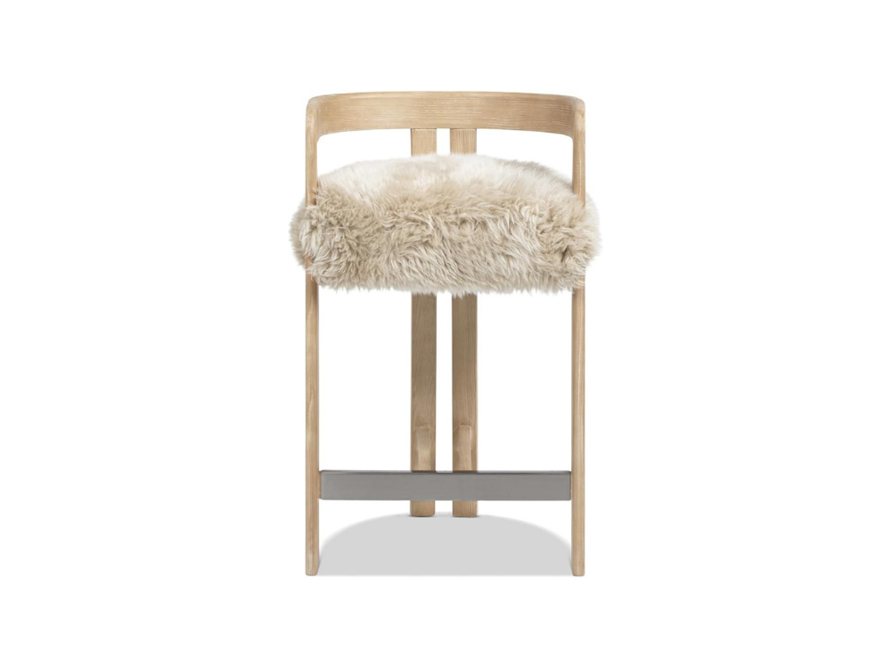 Fur counter stool for luxury kitchen island seating