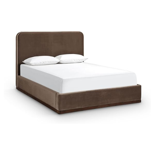 Velvet upholstered bed for luxury bedroom design and comfort