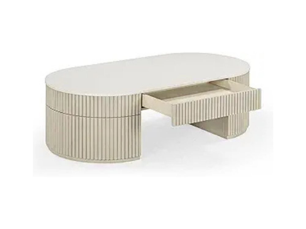 Storage coffee table with hidden compartments for elevated living room design