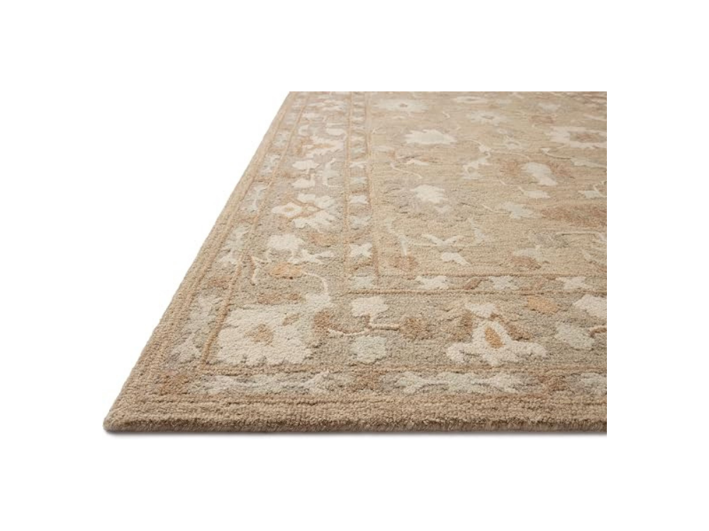 Floral wool area rug for timeless and elegant home design