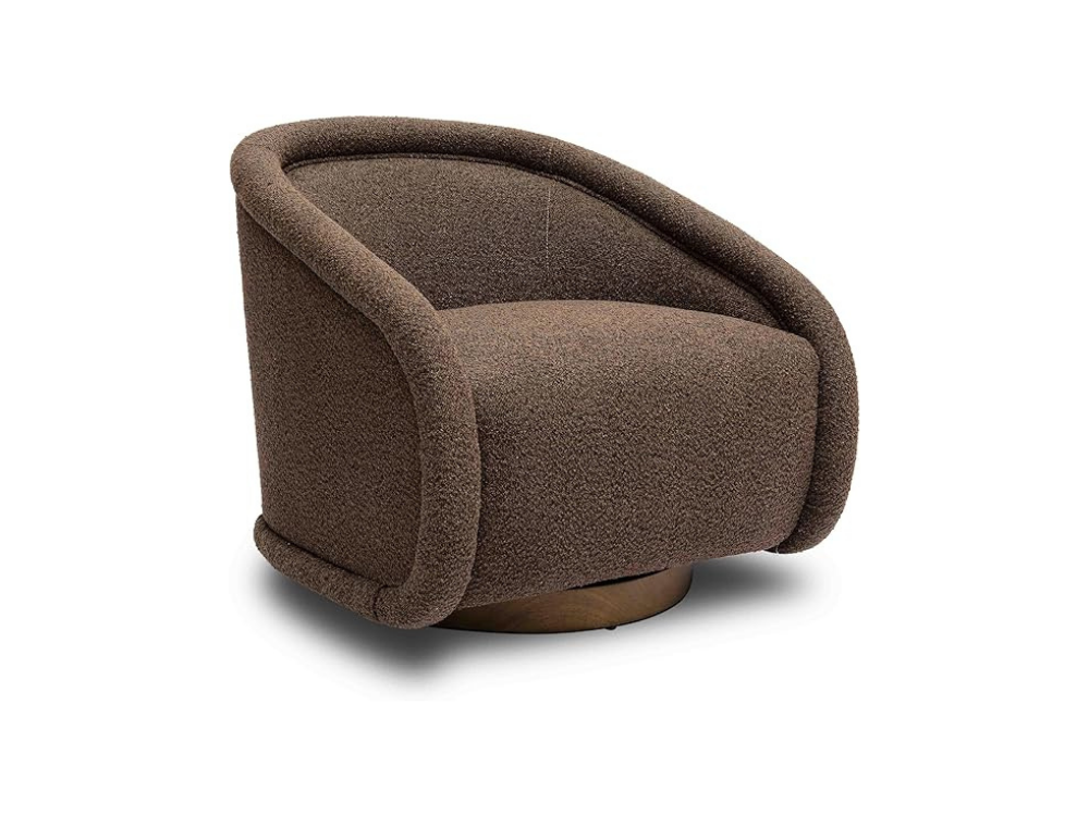 Bouclé swivel chair for luxury living room furniture and comfortable seating