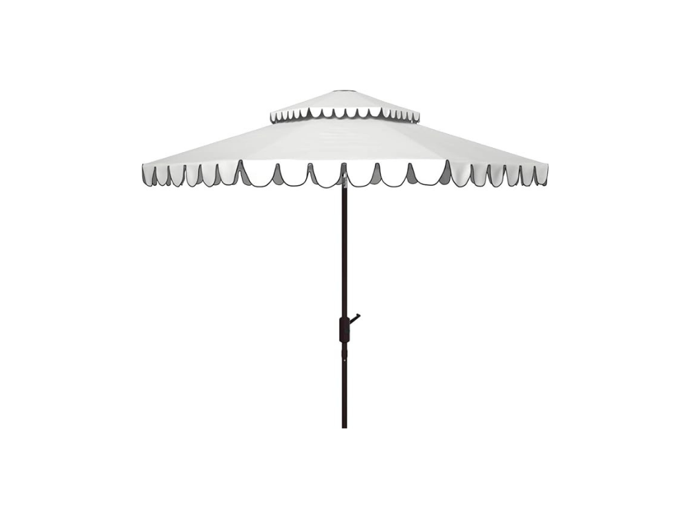 Outdoor umbrella for shaded luxury patio and poolside spaces