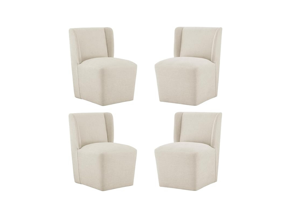 Upholstered wingback dining chair for timeless dining room interiors