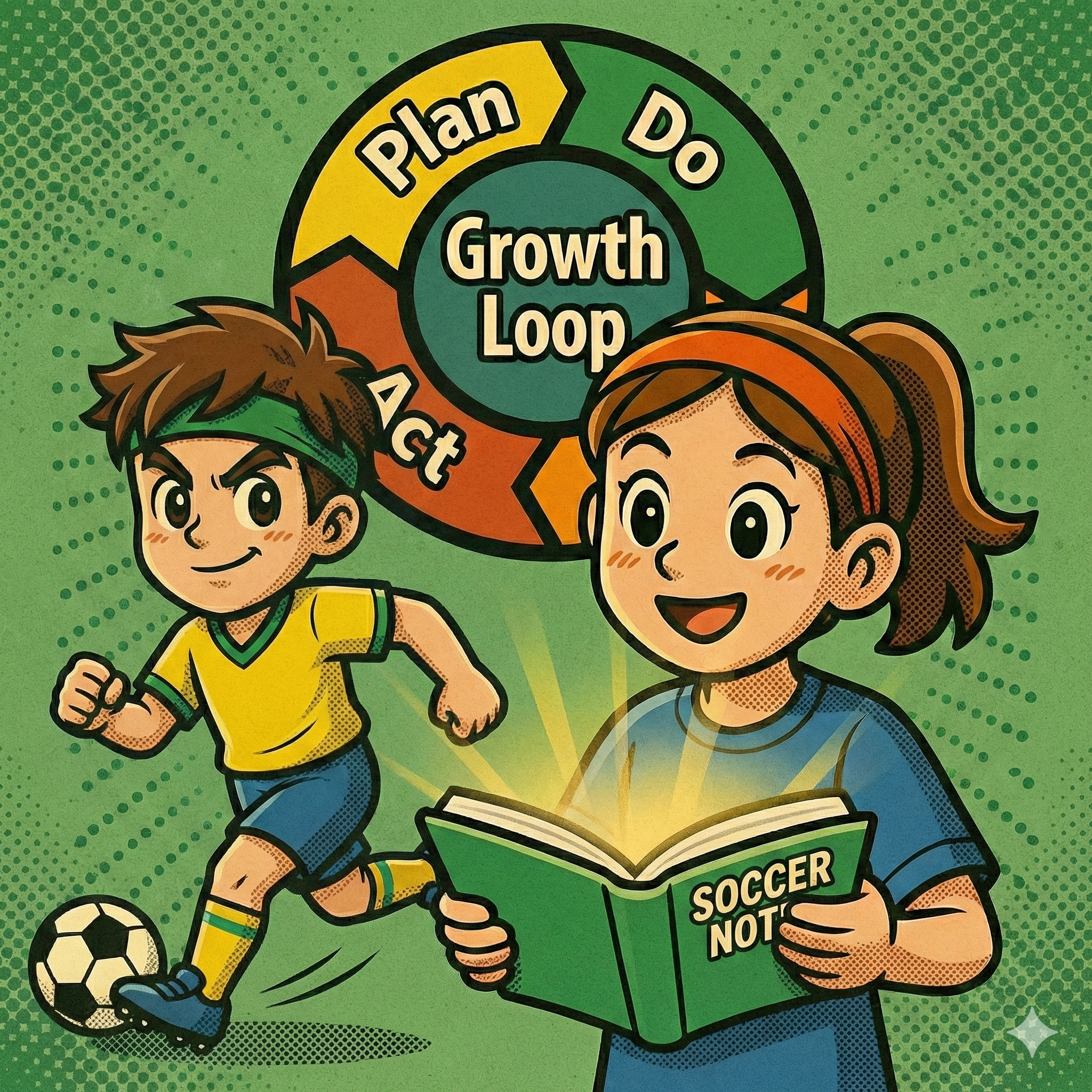 子供たちがサッカーのプランと行動について話している。