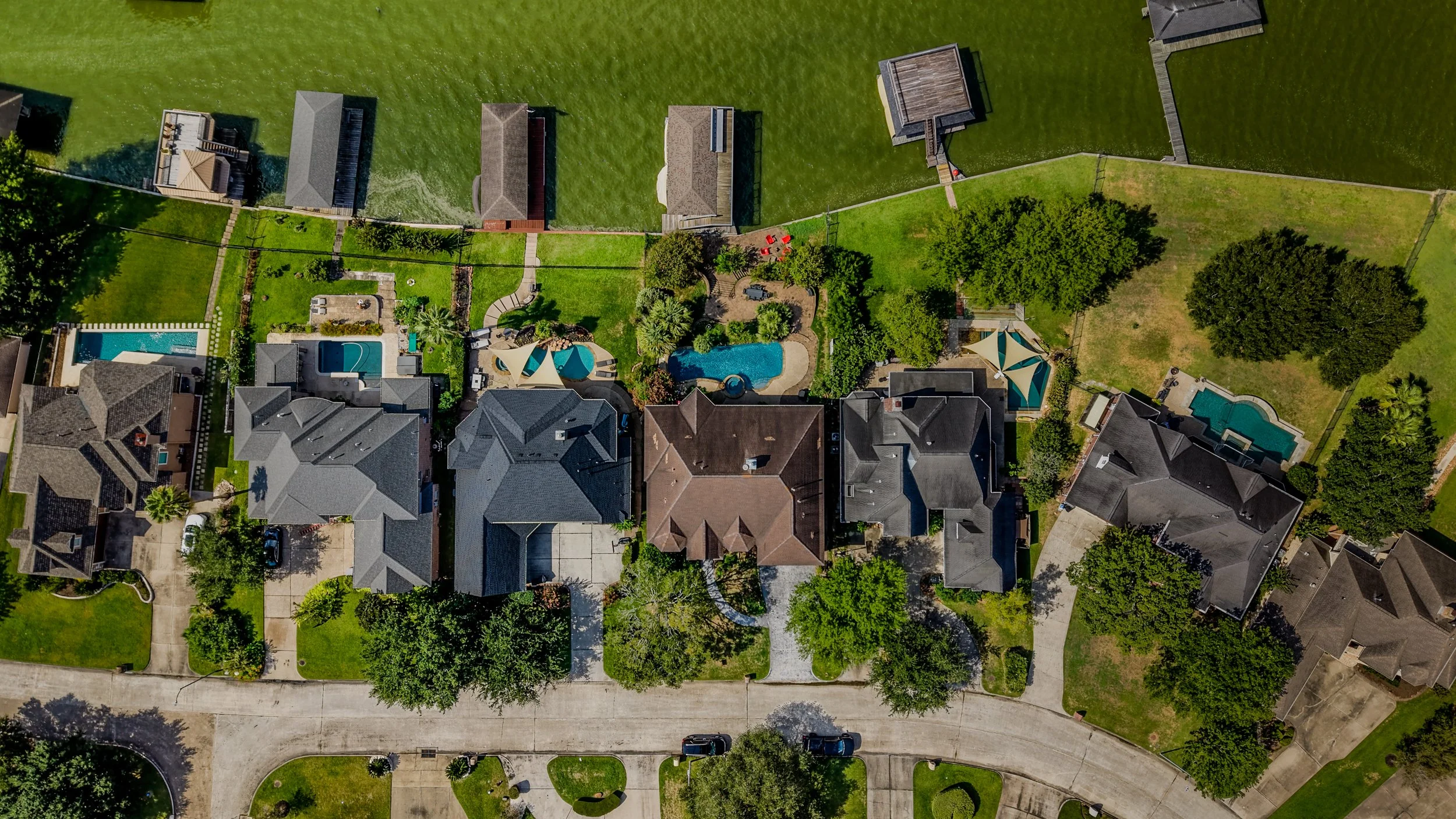 Aerial Top Down View of Real Estate Property