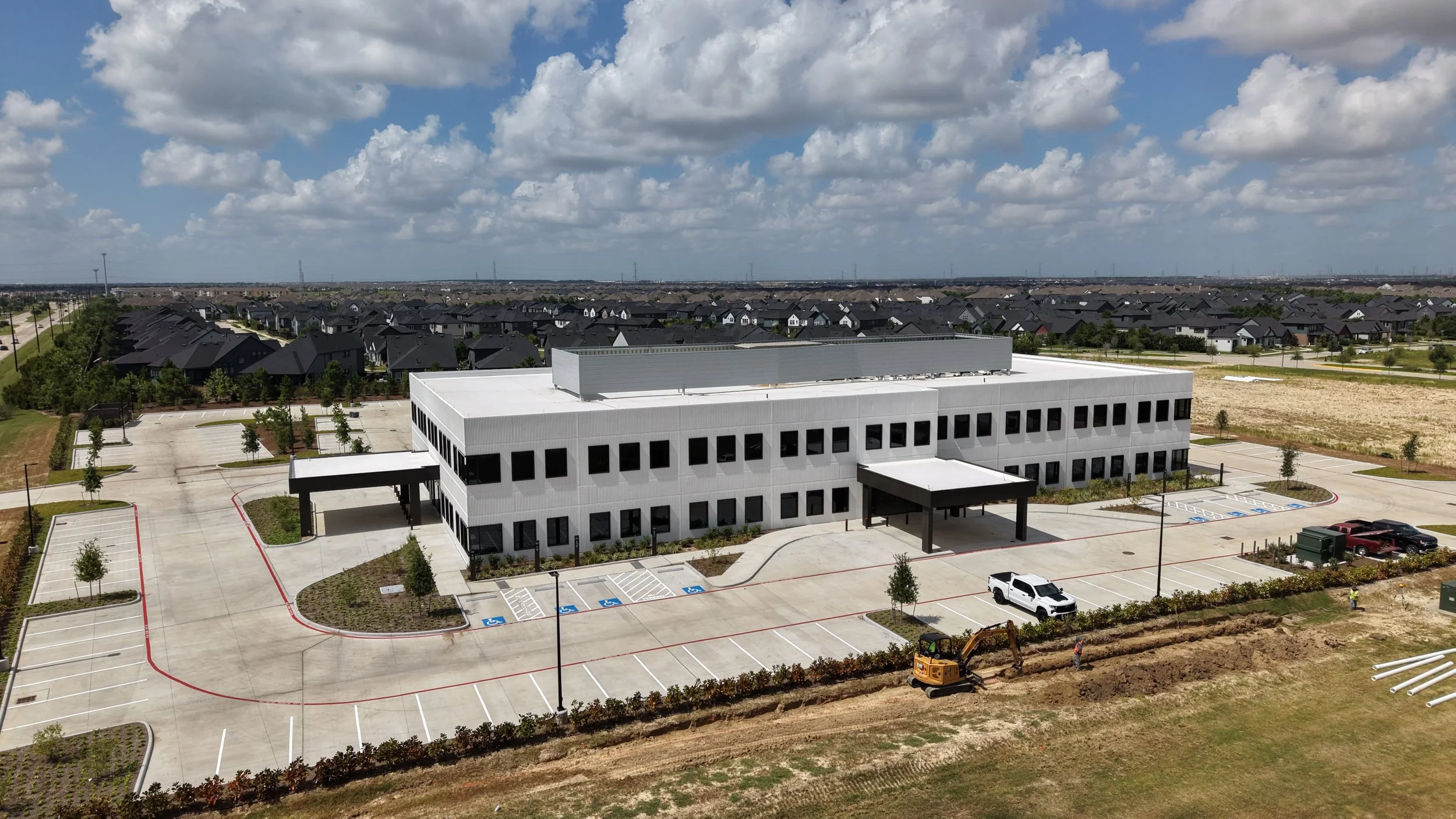 Aerial photo of Memorial Hermann office building near Tuckerton and Fry, Cypress, TX