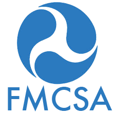 FMCSA logo featuring a blue circular symbol with three interconnected arrows and the acronym 'FMCSA' below.