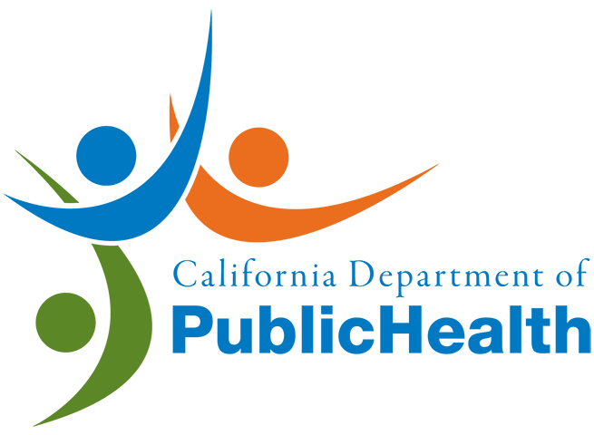 Logo of California Department of Public Health with stylized figures and the text 'California Department of Public Health'.
